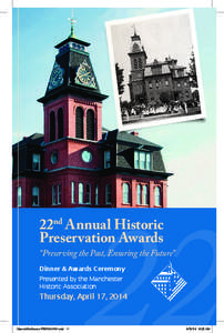 22  22nd Annual Historic Preservation Awards  “Preserving the Past, Ensuring the Future”