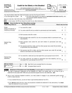 2013 Schedule R (Form 1040A or 1040)