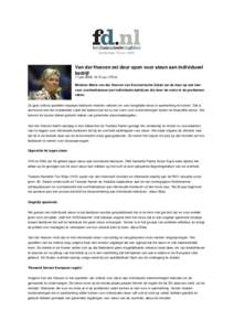 donderdag 18 juniVan der Hoeven zet deur open voor steun aan individueel bedrijf 17 juni 2009, 16:15 uur | FD.nl Minister Maria van der Hoeven van Economische Zaken zet de deur op een kier