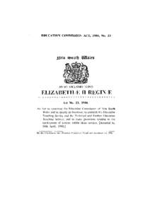 EDUCATION COMMISSION ACT, 1980, No. 23  A N N O VICESIMO N O N O ELIZABETHE II REGINE Act No. 23, 1980.