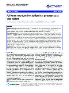 Health / Obstetrics / Fertility / Medical emergencies / Embryology / Ectopic pregnancy / Abdominal pregnancy / Prenatal diagnosis / Abortion / Medicine / Pregnancy / Reproduction