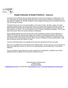 Microsoft Word - Kayak Instructor.Guide Positions Description