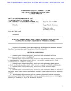 Case: 2:14-cv[removed]PCE-NMK Doc #: 65-9 Filed: [removed]Page: 1 of 23 PAGEID #: 4790  IN THE UNITED STATES DISTRICT COURT FOR THE SOUTHERN DISTRICT OF OHIO EASTERN DIVISION
