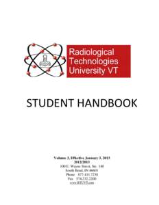 STUDENT HANDBOOK  Volume 3, Effective January 3, [removed]100 E. Wayne Street, Ste. 140 South Bend, IN 46601