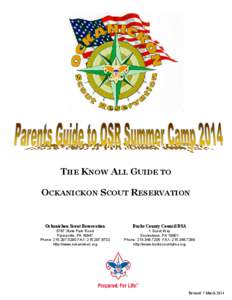 THE KNOW ALL GUIDE TO OCKANICKON SCOUT RESERVATION