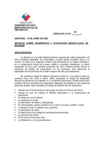 GOBIERNO DE CHILE MINISTERIO DE SALUD FMP/SMP/COF. CIRCULAR B 2 N° __