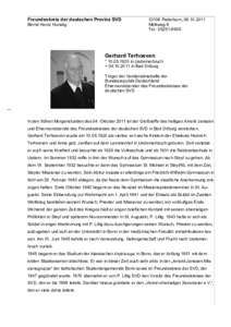 Freundeskreis der deutschen Provinz SVD Bernd Heinz HunstigPaderborn, Melkweg 8 Tel.: 