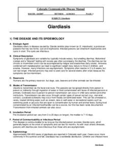 Waterborne diseases / Diarrhea / Infectious diseases / Giardiasis / Giardia lamblia / Giardia / Disease / Foodborne illness / Infection / Medicine / Health / Microbiology