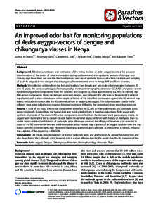 An improved odor bait for monitoring populations of Aedes aegypti-vectors of dengue and chikungunya viruses in Kenya