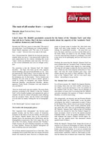 Microsoft Word - Turkish Daily News, Mustafa Akyol - The sum of all secular fea