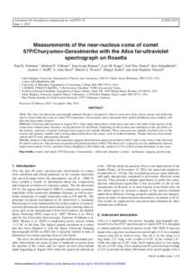 Observational astronomy / Spectroscopy / Scattering / Comet / Astronomical spectroscopy / Electron / Rosetta / Atomic spectral line / Hydrogen / Physics / Chemistry / Emission spectroscopy