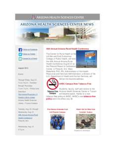 Follow on Facebook  40th Annual Arizona Rural Health Conference Follow on Twitter