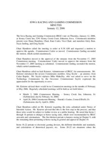 IOWA RACING AND GAMING COMMISSION