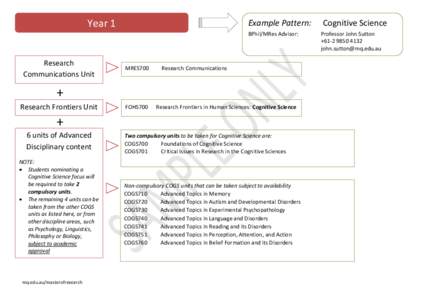 Year 1  Example Pattern: BPhil/MRes Advisor:  Research