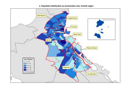 3. Population distribution by enumeration area, Central region  Mont Buxton English River Marine Park Isl. (Mont Fleuri)