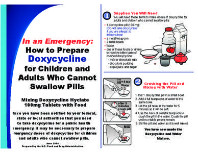 Supplies You Will Need  In an Emergency: How to Prepare  Doxycycline