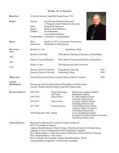 Lutheranism / Lower Susquehanna Synod / Lutheran Church in America / Lutheran Theological Seminary at Philadelphia / Marie C. Jerge / Herbert W. Chilstrom / Christianity in the United States / Evangelical Lutheran Church in America / Christianity