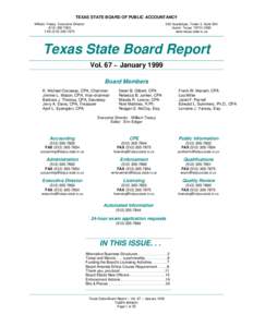 TEXAS STATE BOARD OF PUBLIC ACCOUNTANCY William Treacy, Executive DirectorFAX333 Guadalupe, Tower 3, Suite 900