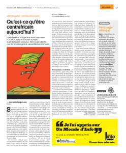 AFRIQUE.  Courrier international — no 1217 du 27 février au 5 mars 2014 RÉPUBLIQUE CENTRAFRICAINE