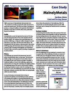 The National e-Commerce Extension Initiative  Case Study MainelyMetals Gardiner, Maine