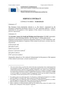 Contract number: [complete]  Contract model of October 2012 EUROPEAN COMMISSION DIRECTORATE-GENERAL FOR MARITIME AFFAIRS AND FISHERIES