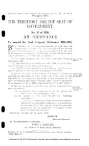 [Extract from Commonwealth of Australia Gazette, No. 38, dated 30th April, [removed]THE TERRITORY FOR THE SEAT OF GOVERNMENT. No. IS of 1936.