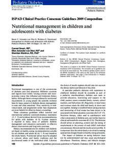 Pediatric Diabetes 2009: 10(Suppl. 12): 100–117 doi: [removed]j[removed]00572.x All rights reserved © 2009 John Wiley & Sons A/S