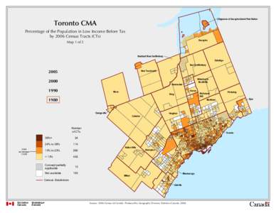 Chippewas of Georgina Island First Nation  Toronto CMA Percentage of the Population in Low Income Before Tax by 2006 Census Tracts (CTs)