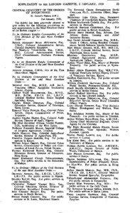 SUPPLEMENT TO THE LONDON GAZETTE, 2 JANUARY, 1950 CENTRAL CHANCERY OF THE ORDERS OF KNIGHTHOOD.