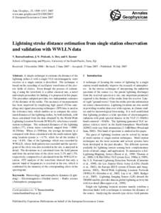 Electrical phenomena / Lightning / Space plasmas / Atmospheric electricity / Radio spectrum / Radio atmospheric / Very low frequency / Lightning detection / Thunderstorm / Meteorology / Atmospheric sciences / Physics