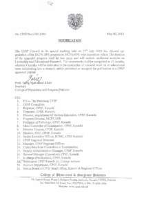 No. CPSP/Secy[removed]The CPSP Council in its special meeting held on 27
