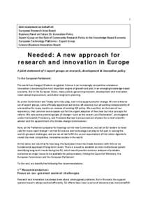 Microsoft Word - A New Approach to EU RDI - JOINT STATEMENT