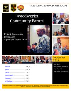 FORT LEONARD WOOD, MISSOURI  Woodworks Community Forum FLW & Community Information