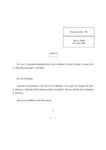 Numéro du rôle : 593  Arrêt n° 20/94 du 3 mars[removed]ARRET