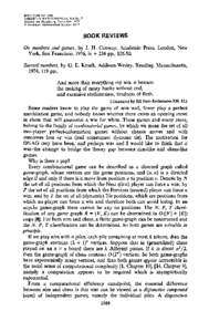 Hackenbush / Winning Ways for your Mathematical Plays / Sprague–Grundy theorem / On Numbers and Games / Partisan game / Fuzzy game / Surreal number / Star / Zero game / Combinatorial game theory / Mathematics / Nim