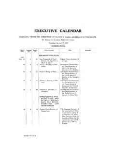 EXECUTIVE CALENDAR PREPARED UNDER THE DIRECTION OF FRANCIS R. VALEO, SECRETARY OF THE SENATE BY GERALD A.