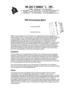 NA LEO 0 HAWAI’I, INC.   In Hilo: 91 Mohouli Street, Hilo, Hawai’i[removed]Fax: ([removed]e-mail: [removed] In Kona: [removed]Eho Street, Suite #115, Kailua-Kona, Hawai’i[removed]Tel: ([removed]