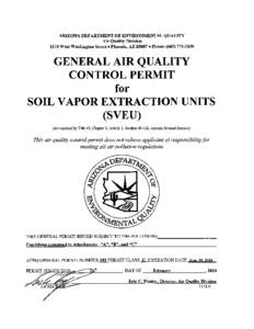 GENERAL AIR QUALITY CONTROL PERMIT FOR SOIL VAPOR EXTRACTION UNITS ATTACHMENT “A”: GENERAL PROVISIONS I.