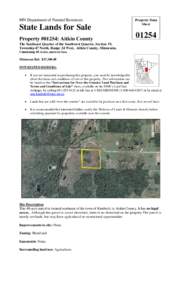 MN Department of Natural Resources  State Lands for Sale Property #01254: Aitkin County  Property Data