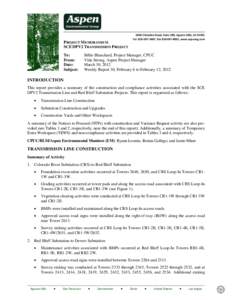 5020 Chesebro Road, Suite 200, Agoura Hills, CA[removed]Tel[removed], Fax[removed], www.aspeneg.com PROJECT MEMORANDUM SCE DPV2 TRANSMISSION PROJECT To: