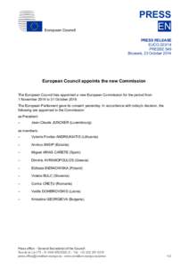 European Council  PRESS EN PRESS RELEASE EUCO[removed]
