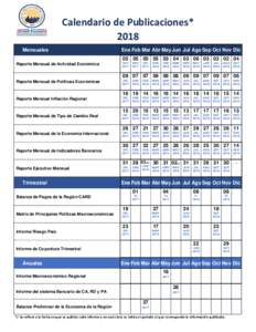 Calendario de Publicaciones* 2018 Mensuales Ene Feb Mar Abr May Jun Jul Ago Sep Oct Nov Dic 04