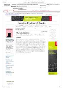 Andrew O’Hagan · The Satoshi Affair · LRB 30 June 2016 archive.is