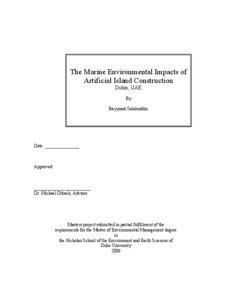 The Marine Environmental Impacts of Artificial Island Construction Dubai, UAE