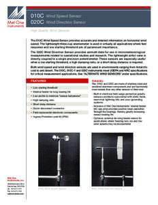 010C 020C Wind Speed Sensor Wind Direction Sensor