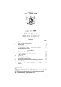 Reprint as at 1 January 2014 Arms Act 1983 Public Act Date of assent