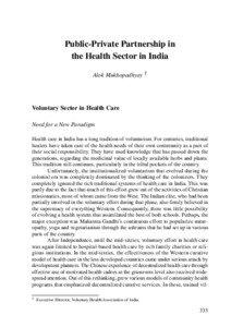 Public-Private Partnership in the Health Sector in India Alok Mukhopadhyay †
