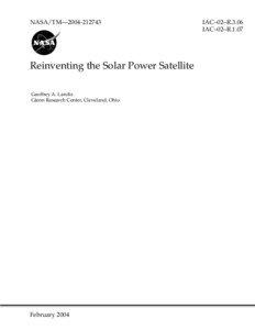 NASA/TM—[removed]Reinventing the Solar Power Satellite