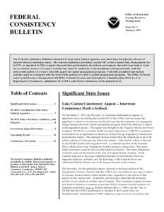 Federal Consistency Bulletin #1 - January 1993