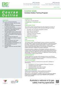 Course Outline ERGT Australia  ERGT Australia